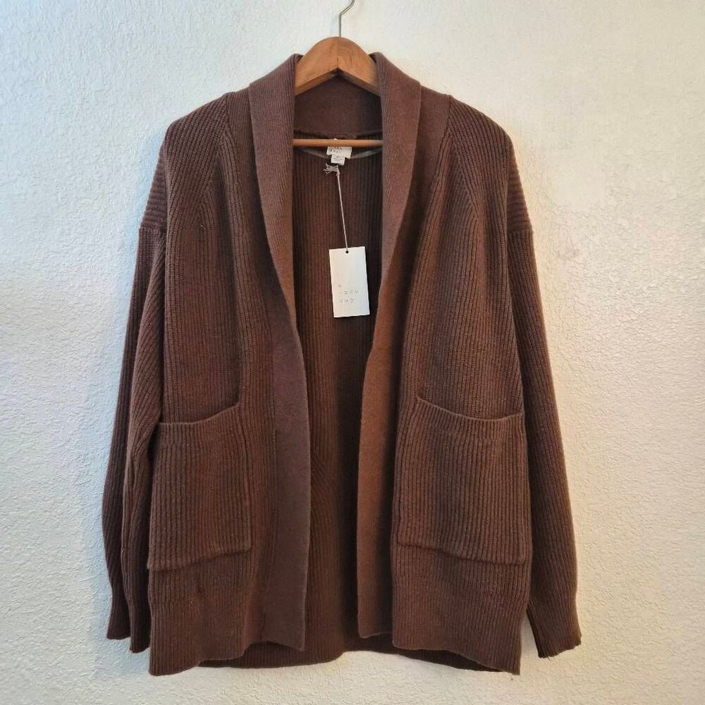 NWT A New Day brown open-front cardigan sweater: XS: Cozy Super-soft Fall Sexy